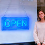 Open Signs for Business, LED Neon Open Sign Lighted Open Lights for Business Window Door Wall Hanging Coffee Snack Bar Restaurant Barbershop Retails Store Shop, USB Power & Dimmab