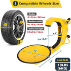 Tevlaphee Wheel Lock - Car Boot Anti-Theft Trailers Wheel Clamp Lock Parking Boot for Cars, Trucks, SUVs, Campers - Upgraded Dual Lock Adjustable Lug Nuts Cover