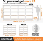 HOMEDANT 5 Tier Storage Shelves Adjustable Laminated Boltless Garage Metal Shelving Unit Heavy Duty Utility Rack Shelf Warehouse Pantry Closet Kitchen (3, (M) 35.9" W, White)