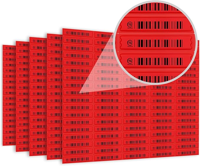 5000 Pieces of 58 kHz Acousto-Magnetic (AM) Security Tag Labels, Compatible with 58 kHz EAS Systems. Features Simulated Barcodes
