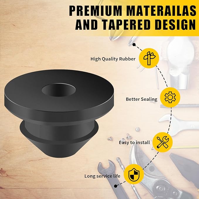 100Pack Rubber Cable Railing Grommets for 1/8" 5/32" 3/16" Cables for Wood/Metal Cable Railing Posts, 1/8" Level line Cable Railing Grommet,Cable Railing kit for Metal Posts……