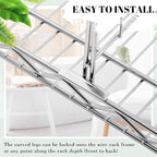 6 Pcs 18" W x 9" H Wire Shelf Divider Chrome Plated Steel Wire Rack Divider for Shelving Metal Accessories for Bathroom Kitchen Office Pantry Room Storage Organization, Silver