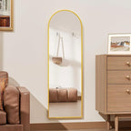 Full Length Door Mirror, Wall Mounted Wall Mirrors, 50"X16" Arched Behind Door Mirror for Use in Living Rooms, Rooms, Bedrooms, Cloakrooms, etc. Durable & Stylish Home Decor (Gold).