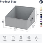 DIMJ Closet Storage Bins 12 Pack - Fabric Storage Baskets for Shelves, Collapsible Clothes Organizer with Handles, Trapezoid Shelf Organization Storage Cubes for Purse, Toys, Books, Towel, Clothes