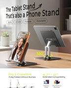 LISEN for iPad Stand Holder Adjustable Tablet Stand for Desk, 2026 for iPad Accessories Rotating Display Stand PC Office Accessories for Desk Women Kindle Table Mount/PS/Switch iPhone 12.9"-4.7"