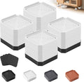 Furniture Risers Bed Risers - Rectangular Adjustable Block Riser for Raising 1.5-3 in. & 4.3 in. Beds, Tables, Sofas, Refrigerators, Washers - Up to 4,000 Pounds (White, Two Layers 3inches)