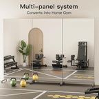 brisafe 63"x20" Ultra-Light Mobile Floor Mirror with 360° Wheels, 0.04mm Shatterproof Nano Film for Home Gym/Yoga/Dance Studio & Commercial Use (60% Insurance Savings, White)