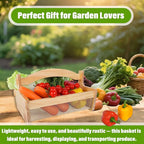 Large Garden Hod Harvest Basket for Vegetable Gardening and Harvest Gathering or Farmhouse Decor,Picnic Basket Garden Supply Gardener Gift Spring(19" L X 9.06" W X 4.33" H)