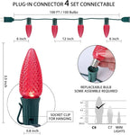 Brightown C9 Christmas String Lights, Red Commercia Outdoor Christmas Lights with 100 Strawberry C9 LED Bulbs, Waterproof Extendable UL Certified for Party Holiday Indoor Outdoor Xmas Decor