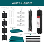 Best Choice Products 10x10ft Easy Pop Up Canopy w/Side Wall, 10 Pockets, Portable Carrying Case, 1-Button Setup, 4 Weight Bags - Cerulean