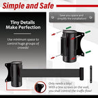 DuraSteel Wall Mount Crowd Control Retractable Belt Barrier - 9.2 Ft Black Retractables Barrier Belt, Crowd Control Barriers Do Not Enter Line Dividers for Crowds NOT Stanchions with Retractable Belts