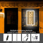 Open Signs for Business Ultra Bright LED Neon Open Signs for Business Storefront Window Glass Door Shop Store Florists Bar Salon Pubs with ON/OFF Switch (White/Yellow -Vertical, 32 Inch)