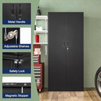 Metal Storage Cabinet, 71 Inch Tall Metal Storage Cabinet with Doors and Shelves, Pantry Cabinets for Kitchen Storage, Garage Cabinet for Living, Dining Room, Assemble Required