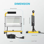 Olafus 60W LED Work Lights, 8400LM Portable Flood Light with Plug, 5000K Daylight, IP65 Waterproof Adjustable Job Site Lighting for Construction Site, Garage, Workshop, Jetty