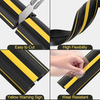 MYFAMIREA 4FT Floor Cord Cover Heavy Duty Cable Cover Protector with 3 Channels Extension PVC Floor Wire Cover Outdoor Cord Hider Management Cord Cover for Wire on Floor for Home Office Outdoor