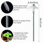Screw in Tent Stakes Heavy Duty,8 Inch Ground Anchors Screw in,Metal Stakes with Hex Head Driver,Camping Tent Accessories (12, White)