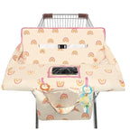 Shopping Cart Cover for Baby,2-in-1 High Chair Cover with Portable Cloth Bag,Cart Seat Pad for Babies Grocery Cushion Cover Restaurant,Suitable for All Supermarkets