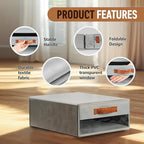 Closet Organizers and Storage Bins, Stackable Storage Drawers, Fabric Organizer Bins with Drawers,Stackable Closet Bins with Clear Window for Bedroom, Shelf,Room15.7"x 12.6"x 6.7"(Grey)
