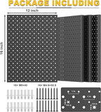 Ultrawall Metal Pegboard Panels, Pegboard Wall Organizer, Black Peg Boards for Wall, Garage Tool Storage Organization, 12"X16", 4pcs
