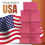 Versatile 4-Sided Rotating Display Stand for Candy, Snacks, Jams, Produce and More - Ideal for Craft Shows, Farmers Markets, and Retail Stores - 12 Shelves, Heavy-Duty Design, Easy Setup (Pink)