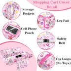 Shopping Cart Cover for Baby Girl Boy 2-in-1 High Chair Water Resistant High Chair Cover w/Phone Pouch Pocket Gender Neutral Cart Cover for Babies Padded Grocery Cart Cover for Baby