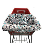 Portable Shopping Cart Cover, High Chair and Grocery Cart Covers for Babies, Kids, Infants & Toddlers, Attached Carry Bag (Simple Blue Dot)