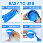 100 Pack Emesis Vomit Bags for Car, 1000 ml Blue Portable Nausea Bag for Pregnant Women, Leak Proof Puke Throw Up Nausea Bags for Travel Motion Sickness