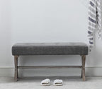 chairus PU Leather Upholstered Entryway Bench, 36 inch Bedroom Bench Seat with X-Shaped Wood Legs for Living Room, Foyer or Hallway - Gray