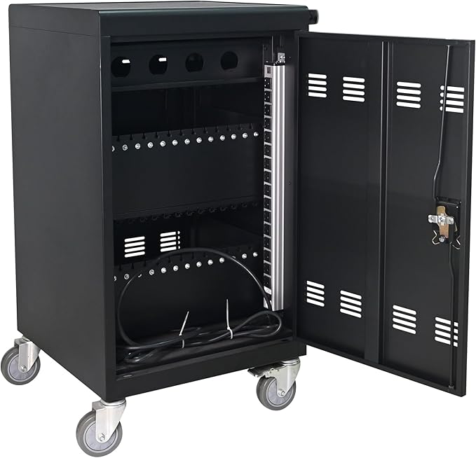 Laptop Charging Cart,35 Devices Tablet Storage Carts for pad Up to 16.3" Screen Size, Classroom Computer Mobile Charging Station for Pads, Chromebooks,Laptops, Security Storage(31+4 Bay-Black)