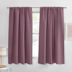 PONY DANCE - Window Curtains - 42 inch W by 45 L Dusty Rose Thermal Insulated Curtain Drapes Light Filter Energy Efficient Modern Design Style for Home Decor Low Shading Effect, 2 Pieces