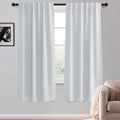 KGORGE 63 inch Curtains 2 Panel Set, Privacy Solid Thermal Insulation Noise Reducing Light Filtering Drapes for Kids Room Living Room, Back Tab Rod Pocket, W52 x L63 inches, Greyish White, 2 Panels