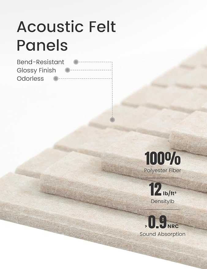 Large Felt Bulletin Board 36" x 24" Cork Board Alternative-6 Pack with 40 Safe Removable Adhesive Tabs, Cork Boards for Walls Cork Board for Home Office Classroom Pin Board (Oatmeal)