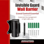 DuraSteel Wall Mount Retractable Belt Barrier - 9.2 Ft Red Safety Belt in Sturdy Black Casing - Guardian 1.0 Indoor & Outdoor Do Not Enter Caution Tape for Effective Wall Control Ropes, Line Dividers
