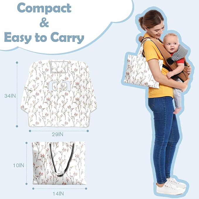 Shopping Cart Cover for Baby Girl Boy 2-in-1 High Chair Water Resistant High Chair Cover Black Flower Gender Neutral Cart Cover for Babies Padded Grocery Cart Cover for Baby