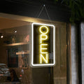 Open Signs for Business,Neon Open Sign Led,16.5"x 9",with Open/Closed Bussiness Hour Sign Set,Light for Bar Coffee Salon Store Window,12V/2A Adapter with ON/OFF Switch (Yellow/White Vertical)