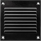 Repa Market 5-Pack 4x4 Inch Air Vent Cover/Black Galvanized Steel Louvered Grill Cover with Mesh Screen/Wall or Ceiling Vent/Durable Flush Mount HVAC Register for Indoor and Outdoor Ventilation