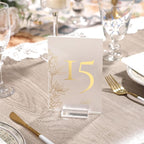 UNIQOOO 2" Clear Acrylic Stand | 10 Pack 2.8mm Slot Wedding Sign Holders, Perfect for Wedding, Table Number, Exhibition, Office, Restaurant, Business