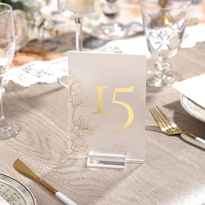 UNIQOOO 2" Clear Acrylic Stand | 18 Pack 3mm Slot Wedding Sign Holders, Perfect for Wedding, Table Number, Exhibition, Office, Restaurant, Business