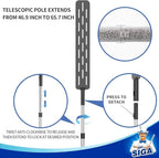 MR.SIGA Flexible Microfiber Long Duster for Gap Cleaning, Stainless Steel Adjustable Handle, Washable Gap Cleaning Duster Gray