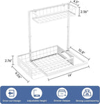 Under Sink Organizer and Storage, Height Adjustable Cabinet Organizer with Slide Out Drawer, Pull Out Under Sink Storage, Multi-Purpose 2 Tier Sink Shelves for Kitchen Bathroom Pantry (White, 1 Pack)