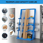 Vertical Bar Rack, 3000 Lbs Weight Capacity, Steel Bays Long Parts Storage Rack, Lumber and Metal Garage Organizer, Heavy Duty Pipe Organizer for Shop Basement