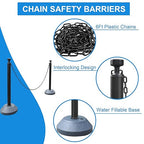OrangeStar 6 Packs Traffic Delineator Post Cones, Expandable 40” Chain Safety Barriers with 6 x 6.6 Ft Plastic Chains, Crowd Control Stanchion Sets for Outdoor and Indoor