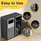 Outdoor Double Barrel Trash Can,Waterproof Resin Garbage Can with Garbage Labels,Durable Waste Bin for Porch, Backyard,Kitchen,for 30 to 39 Gallon Trash Bags