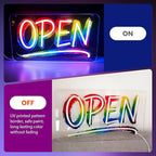 Open Signs for Business, LED Neon Open Sign Lighted Open Lights for Business Window Door Wall Hanging Coffee Snack Bar Restaurant Barbershop Retails Store Shop, USB Power & Dimmab