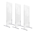 Only Hangers 2' x 6' Gridwall Panel Tower with T-Base Floorstanding Display Kit, 3-Pack White …