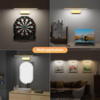 Lightbiz Picture Light, 15.35inch 5400mAh Rechargeable Picture Lights for Wall Battery Operated Wall Lights with Remote, 3 Colors Paintings Light Dimmable Art Light for Artwork, Gallery (Gold)