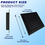20"*20" Gable Vent,Aluminum Alloy Wall Vent Shed Vents,with Removable Strainer and 180 Degree Opening Angle.Ideal for Attic,Shed,Garage,Play House,Coop.[Inside Dimensions:17.7"w X 17.7"h]-Black 1 Pack