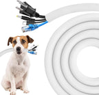 Secbolt Cord Protectors from Pets No Chew, 25ft - 1 inch Ultra Durable Cord Covers for Pets, Bite-Resistant Cable and Wire Protector for Cats, Dogs, Rabbits - White