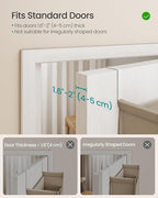 SONGMICS Over The Door Organizer, Hanging Door Organizer with 5 Large Pockets, 5-Tier Fabric Storage, Transparent Nylon Mesh, Foldable, Metal Hooks, with Side Pouches, Summer Sand URDH007Y01