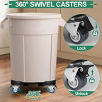 ToLanbbt Trash Can Dollies with Wheels, 15-19 in Adjustable Round Furniture Dollies Heavy Duty 440 LBS Drum Rolling Base Keg Carts for 20, 32, 44, 55 Gallon Garbage Cans, Black, 2 PCS